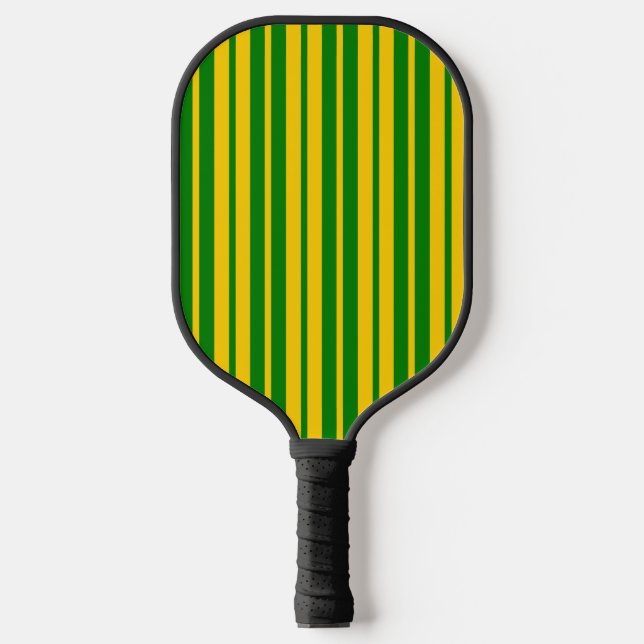 Raquette De Pickleball Green Yellow Stylish Stripes Pattern Design  (Recto)