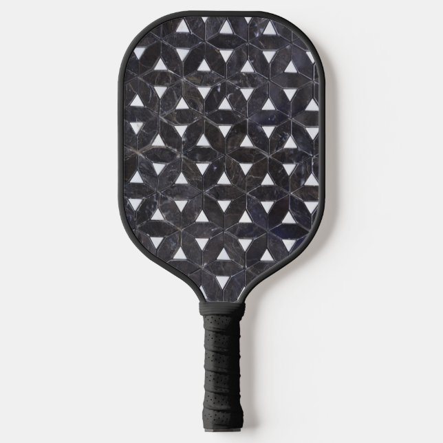 Raquette De Pickleball Gris de charbon | mosaïque | fleur de vie (Recto)