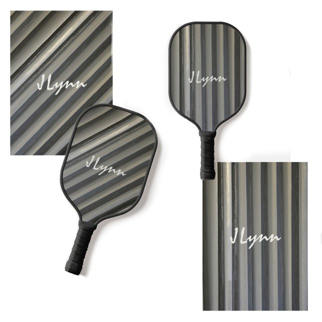 Raquette De Pickleball Gris Gris Noir Fumé Monochromatique (Créateur téléchargé)