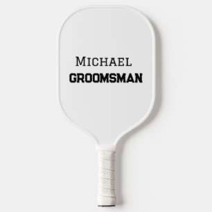 Raquette De Pickleball Groomsman simple minimal ajouter nom moderne mascu
