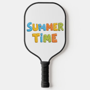 Raquette De Pickleball Heure d'été - Temps d'été coloré Texte