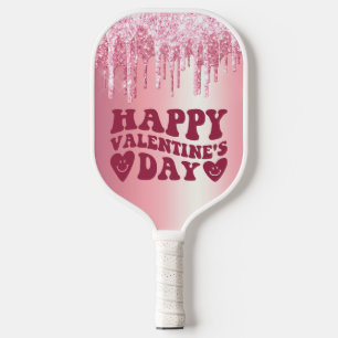 RAQUETTE DE PICKLEBALL HEUREUSE SAINTE-VALENTIN PINK PARTIES SCINTILLANT 