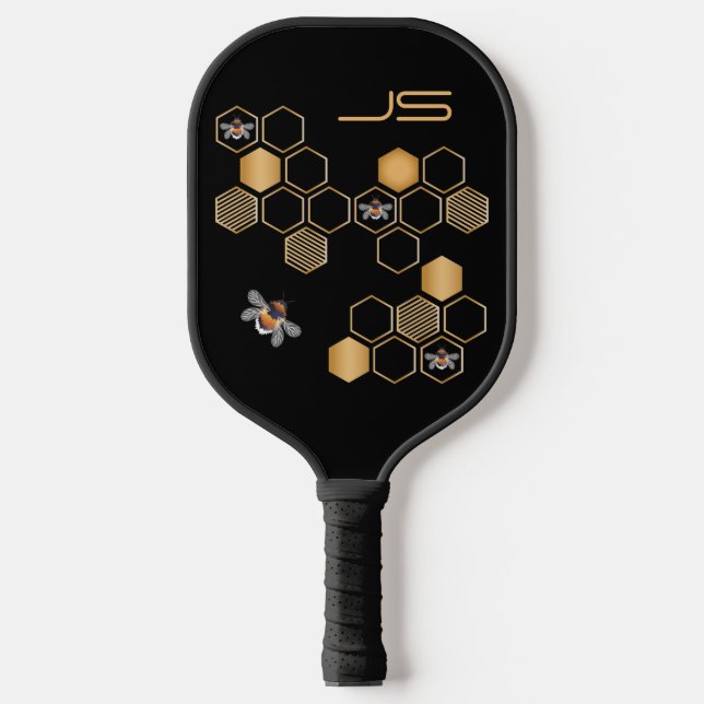 Raquette De Pickleball Honeycomb And Bees (Recto)