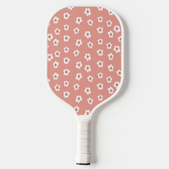 Raquette De Pickleball Horloge murale florale (Verso)