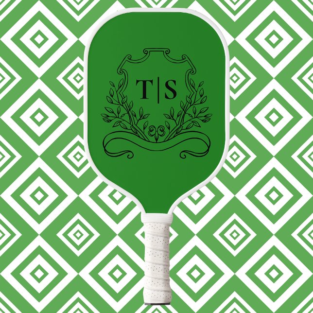 Raquette De Pickleball Hunter Green Monogram Classic Crest (Hunter Green Monogram Classic Crest Pickleball Paddle)
