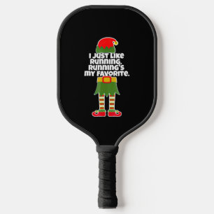 Raquette De Pickleball I Just Like to Run Running Runner Christmas Elf