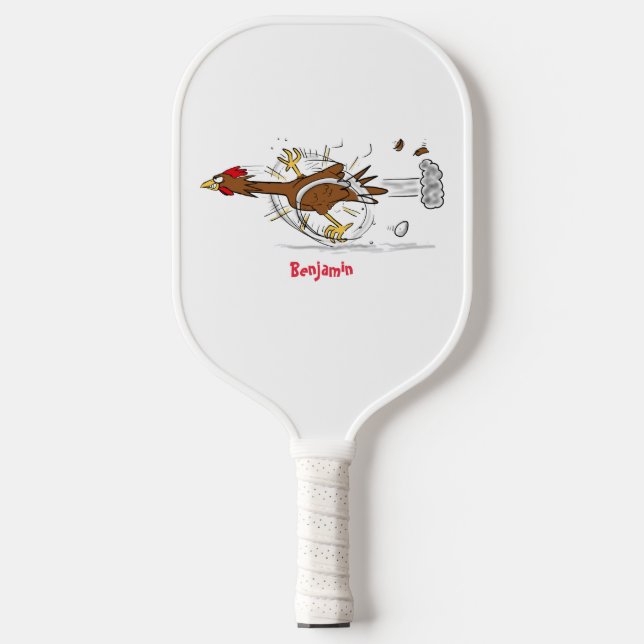 Raquette De Pickleball Illustration amusante de poulet cool (Recto)