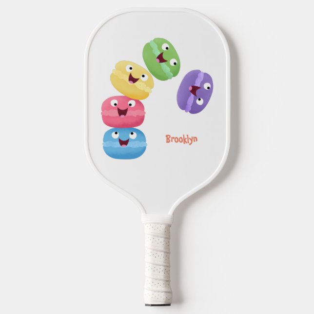 Raquette De Pickleball Illustration de caricature de macarons marrant mig (Recto)
