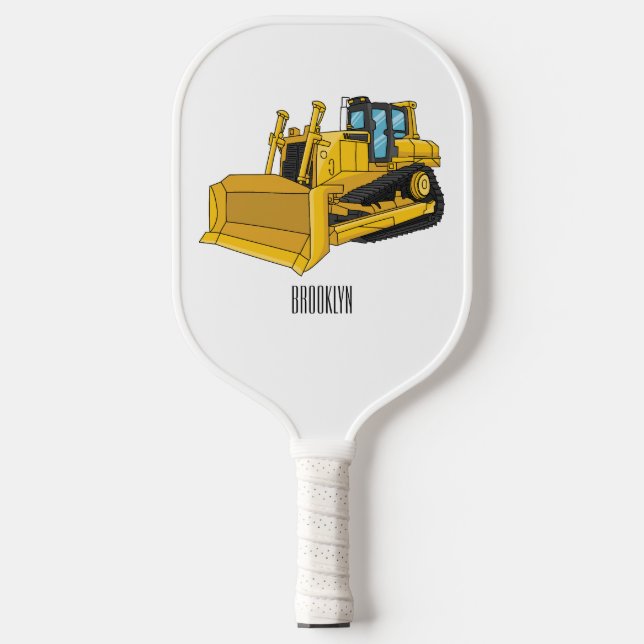 Raquette De Pickleball Illustration de dessin animé Bulldozer (Recto)