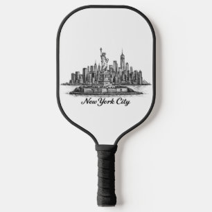 Raquette De Pickleball Illustration de la ligne d'horizon de la ville de