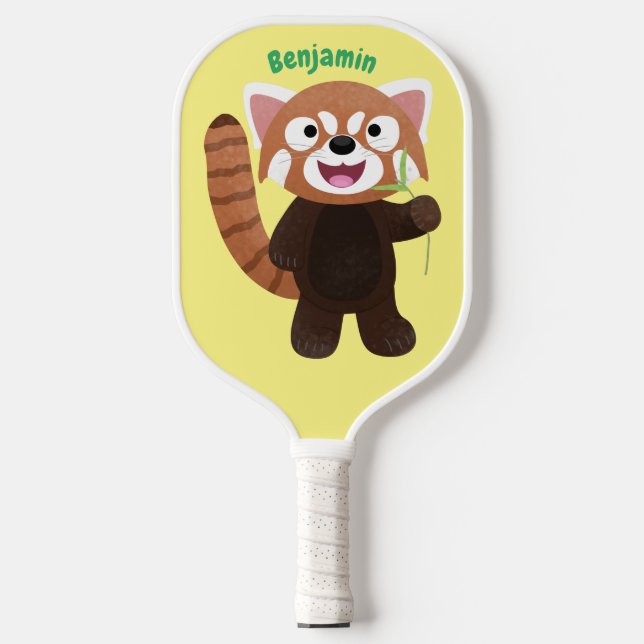 Raquette De Pickleball Illustration de panda rouge mignon (Recto)