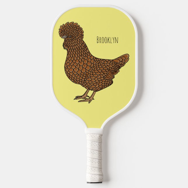 Raquette De Pickleball Illustration de poulet à la polis chamois (Recto)