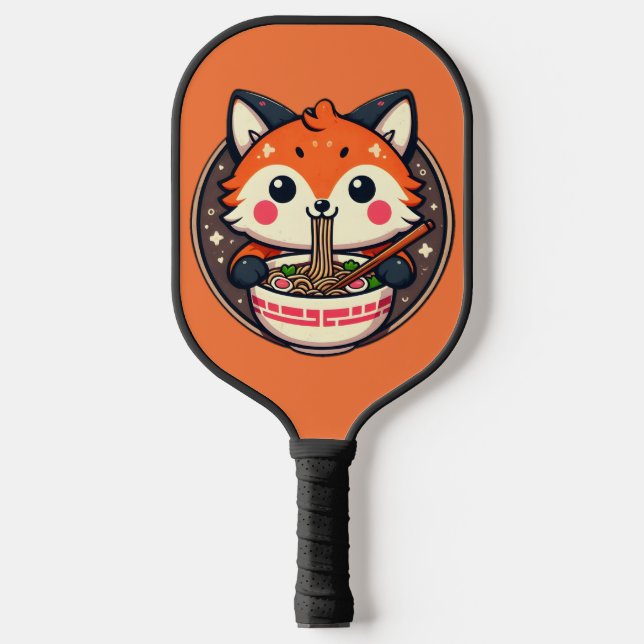 Raquette De Pickleball Illustration de Ramen Fox pour Merch Design (Recto)