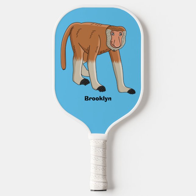Raquette De Pickleball Illustration drôle de singe proboscis (Recto)