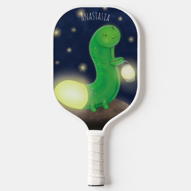 Raquette De Pickleball Illustration du ver vert mou (Recto)