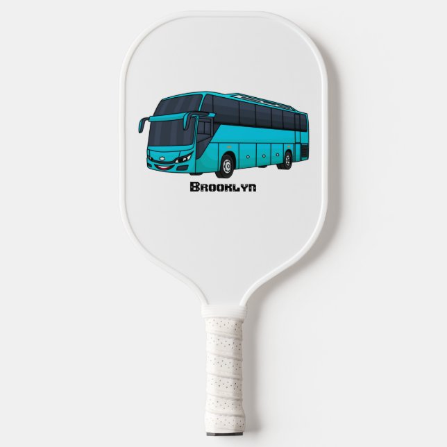 Raquette De Pickleball Illustration d'un autobus à passagers moderne (Recto)