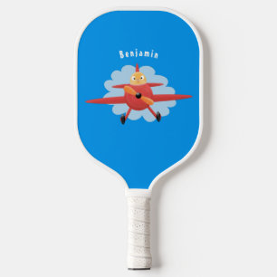 Raquette De Pickleball Illustration d'un avion rouge volant mignon