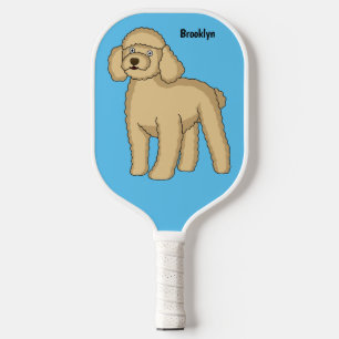 Raquette De Pickleball Illustration d'un caniche brun joyeux