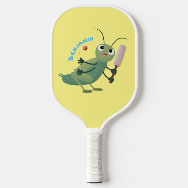 Raquette De Pickleball Illustration d'un insecte du cricket vert mou (Recto)