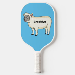 Raquette De Pickleball Illustration d'un mouton joyeux