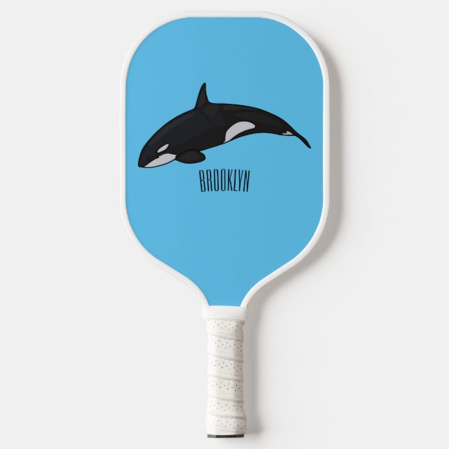 Raquette De Pickleball Illustration d'une baleine tueuse (Recto)