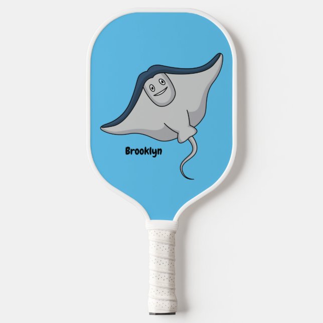 Raquette De Pickleball Illustration d'une caricature de poisson stingray (Recto)