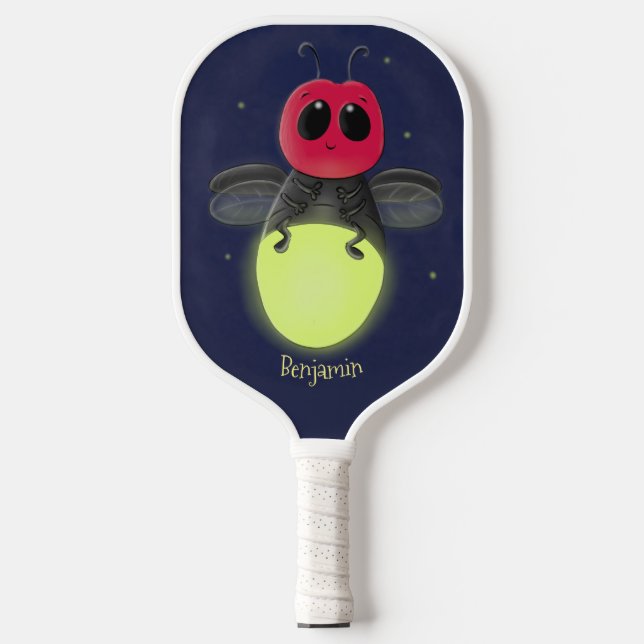Raquette De Pickleball Illustration d'une luciole à éclair mignon (Recto)