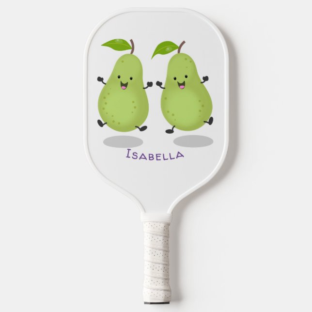 Raquette De Pickleball Illustration d'une paire de poires mignonne (Recto)