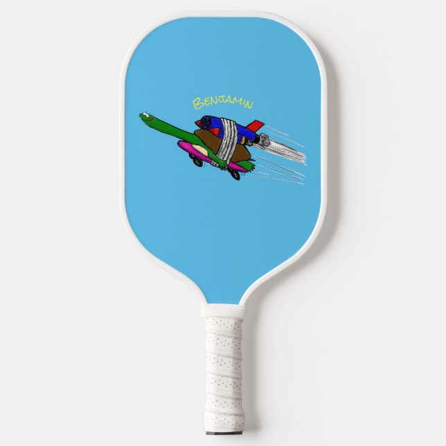 Raquette De Pickleball Illustration d'une tortue volante (Recto)