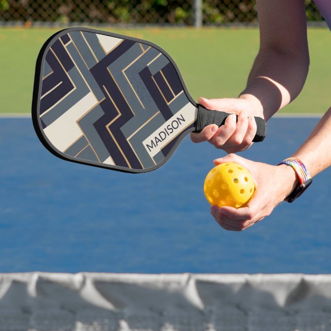 Raquette De Pickleball Illustration géométrique en or (Insitu)