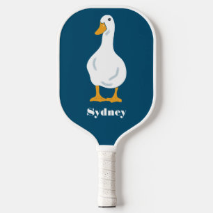 Raquette De Pickleball Illustration personnalisée de canard blanc avec pl