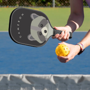Raquette De Pickleball Image Cute Raccoon Nom personnalisé