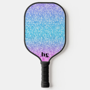 Raquette De Pickleball Image de texture de parties scintillant rose et bl