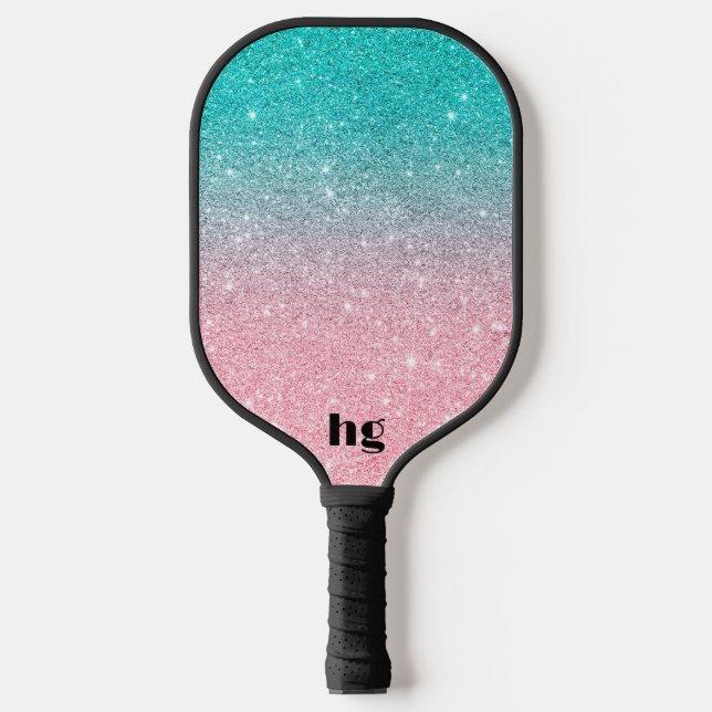 Raquette De Pickleball Image de texture de parties scintillant rose et tu (Recto)