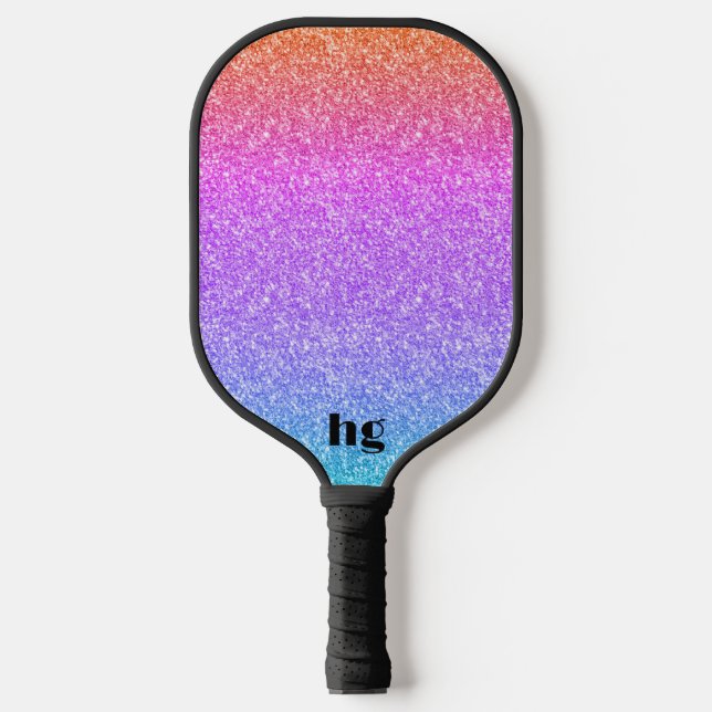 Raquette De Pickleball Image de texture parties scintillant rose et orang (Recto)