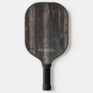 Raquette De Pickleball Impression en bois rustique personnalisée