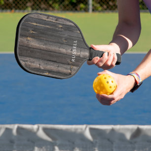 Raquette De Pickleball Impression en bois rustique personnalisée