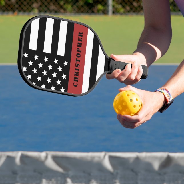 Raquette De Pickleball Indicateur de pompier personnalisé Mince ligne rou (Insitu)