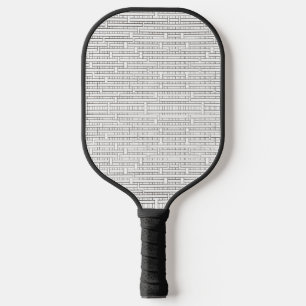 Raquette De Pickleball Industrial Grid-Black and White Modern Minimalist 