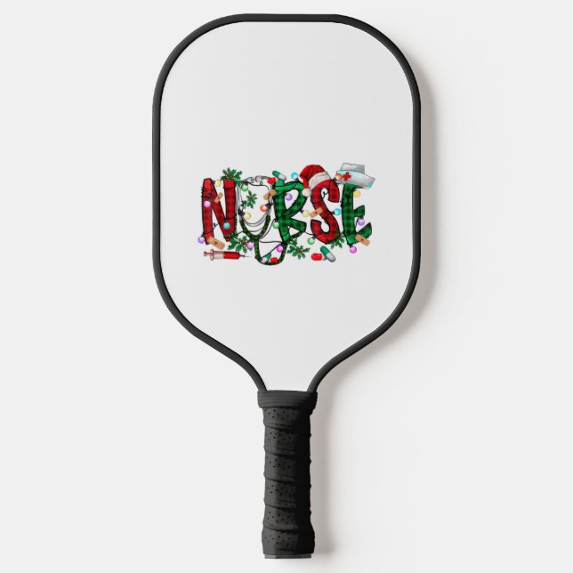 Raquette De Pickleball Infirmière Arbre de Noël Stethoscope RN LPN Scrub  (Recto)
