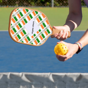 Raquette De Pickleball Irlande et drapeau irlandais carrelés avec votre n