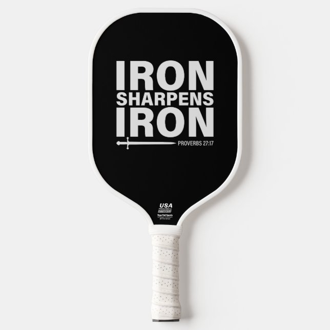 Raquette De Pickleball Iron Sharpens Fer noir et blanc (Recto)