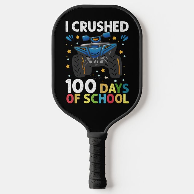 Raquette De Pickleball J'ai écrasé 100 jours de l'école Monster Truck Boy (Recto)