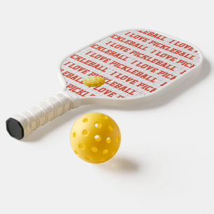 Raquette De Pickleball J'AIME PICKLEBALL Sports amusant Yellow Ball Net T