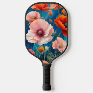 Raquette De Pickleball Jardin de fleurs de pavots multicolores-47569