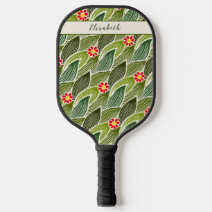 Raquette De Pickleball Joli Hippie Super Rouge Vert marguerite Motif Flor