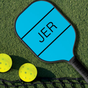 Raquette De Pickleball Joli monogramme personnalisé initial Cool Blue Spo