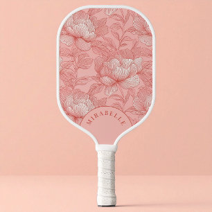 Raquette De Pickleball Jolis motifs floraux roses rouges personnalisés