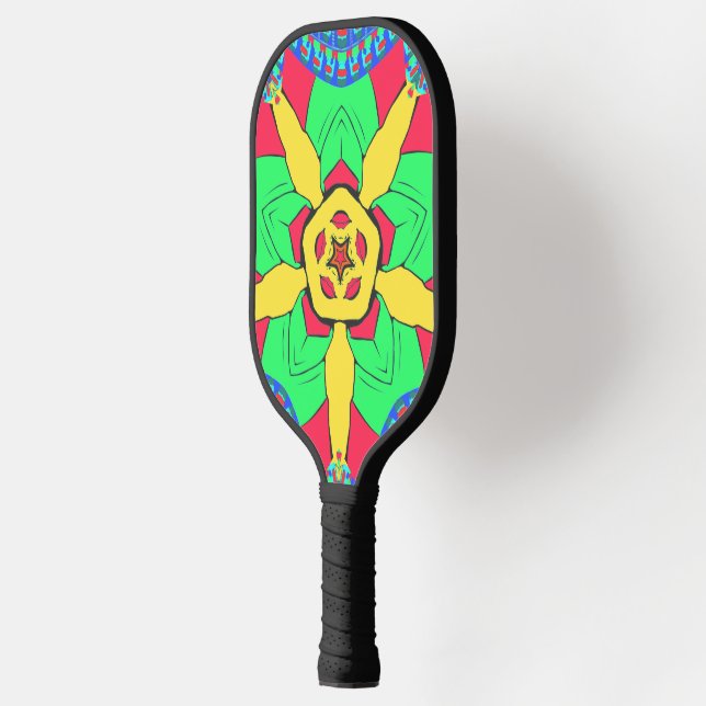 Raquette De Pickleball Jouer avec Rasta Flair Rouge Golden Green Star Flo (Gauche)