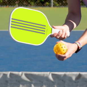 Raquette De Pickleball Joueur de Pickleball Été Moderne Rayures Jaune Néo